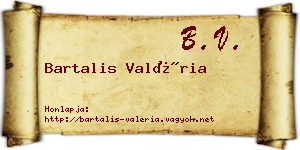 Bartalis Valéria névjegykártya